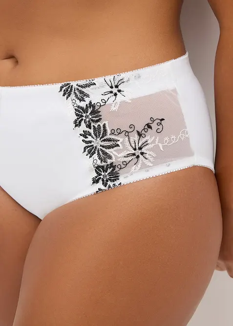 Formande trosa med broderi (2-pack), bonprix