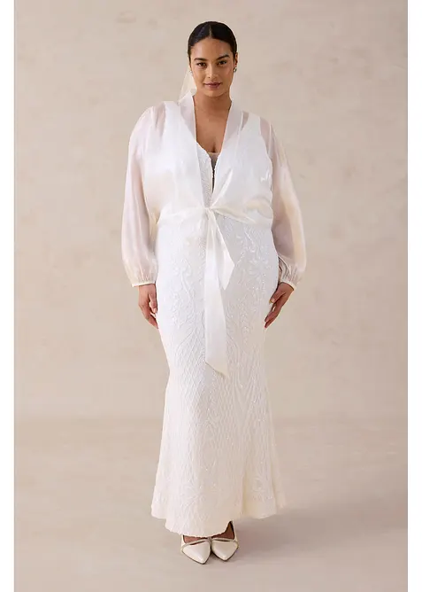 Brudkl&auml;nning med paljettbroderi, bonprix