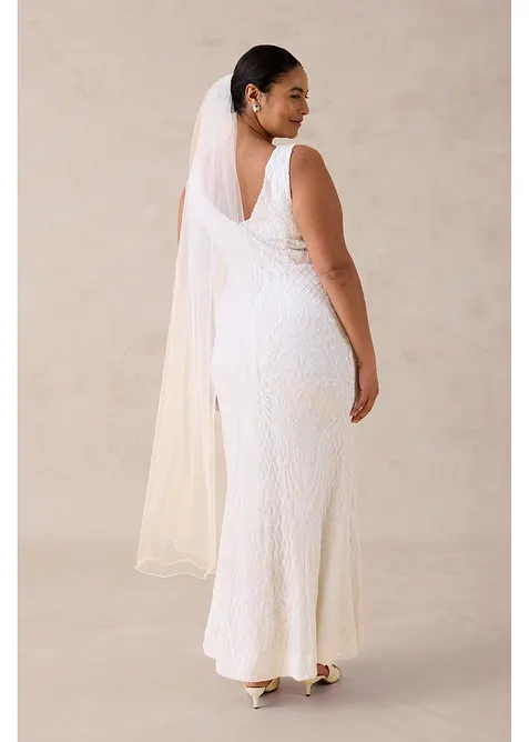 Brudkl&auml;nning med paljettbroderi, bonprix