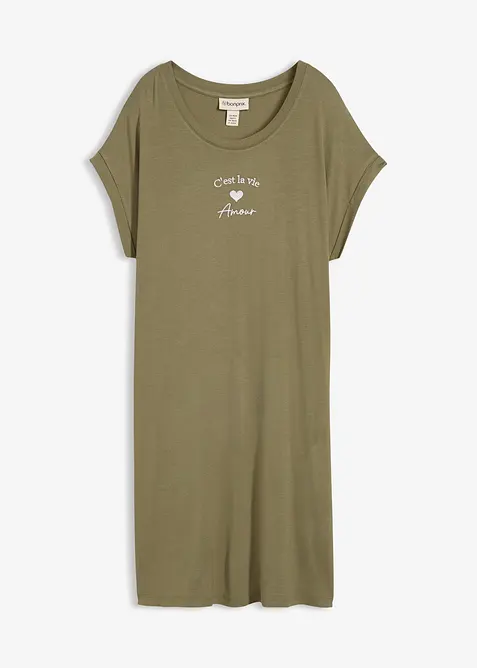 Jerseykl&auml;nning i mix av viskos och elastan med broderi, bonprix