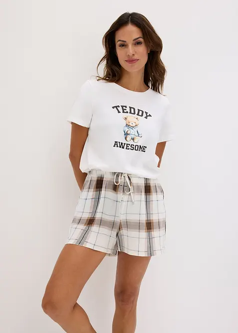 Kort pyjamas i bomull, bonprix