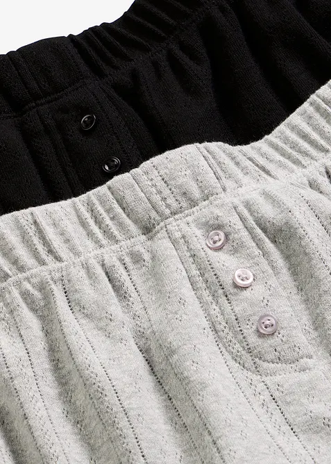 Pyjamasshorts i pointellejersey (2-pack), bonprix