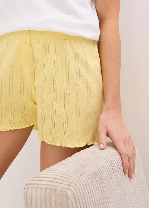 Pyjamasshorts i pointellejersey (2-pack), bonprix