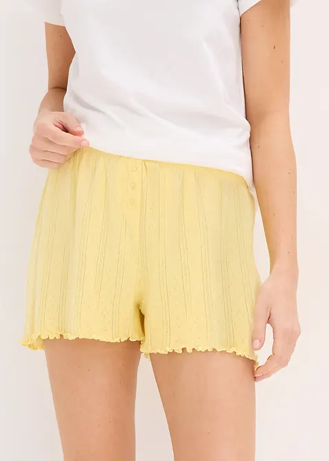 Pyjamasshorts i pointellejersey (2-pack), bonprix