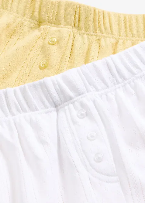 Pyjamasshorts i pointellejersey (2-pack), bonprix