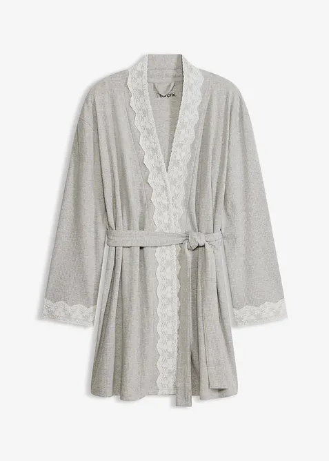 Ribbad kimono i bomull, bonprix