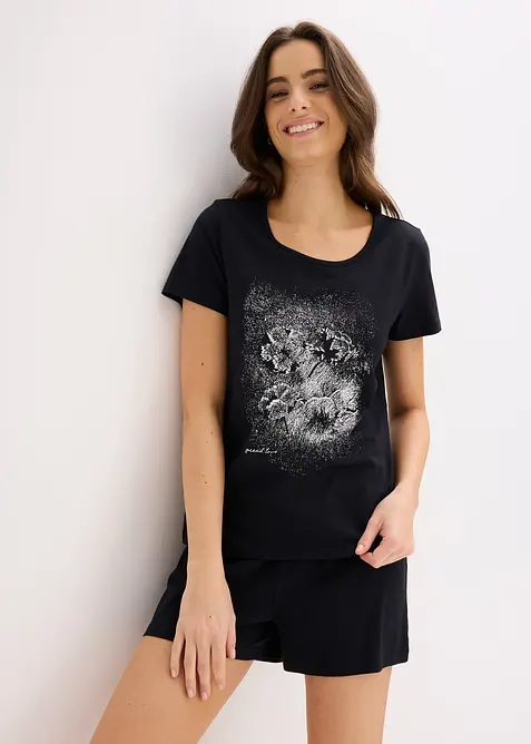 Kort pyjamas i bomull, bonprix