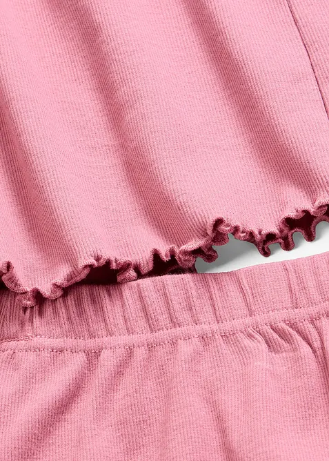 Kort pyjamas i ribbstickat material, bonprix
