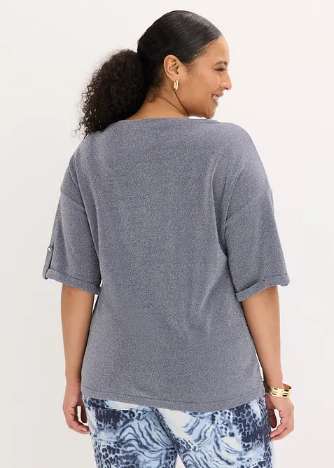 Topp av glittrande viskosmix med glansigt tryck, bonprix