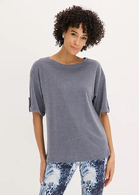 Topp av glittrande viskosmix med glansigt tryck, bonprix