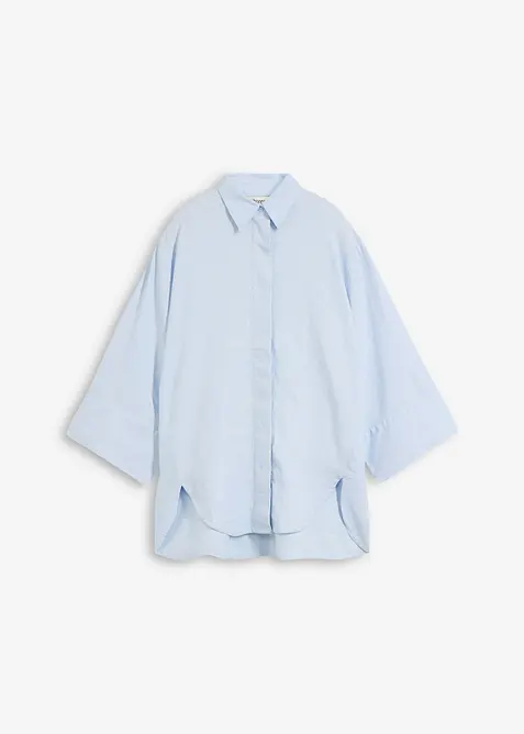 Skjortblus i svalkande linnemix, bonprix