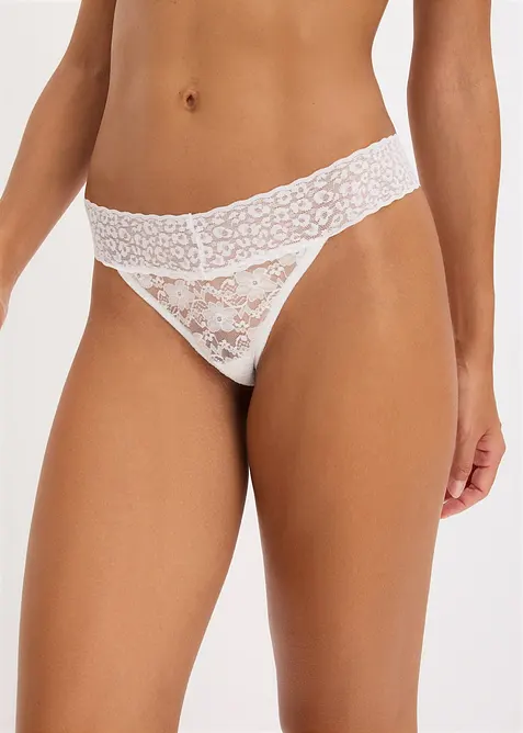 Stringtrosa i spets (2-pack), bonprix