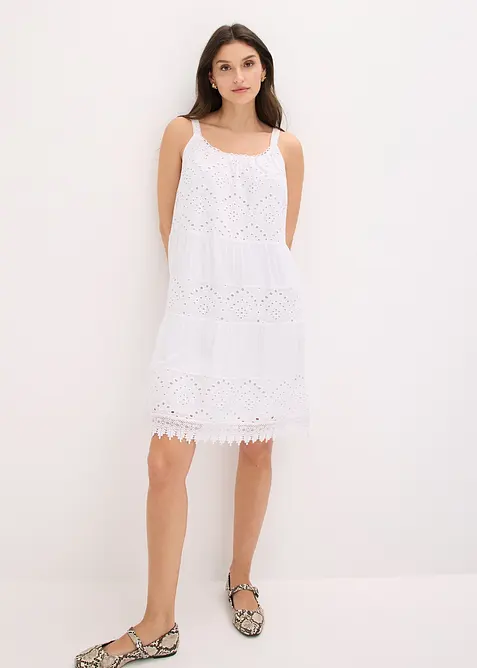 Viskoskl&auml;nning med spets och smala axelband, bonprix