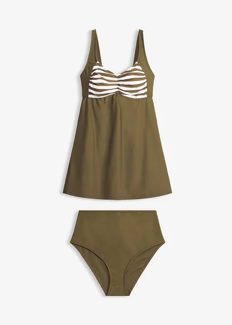 L&aring;ng tankini (2 delar) med bikinibyxa med h&ouml;g midja, bonprix