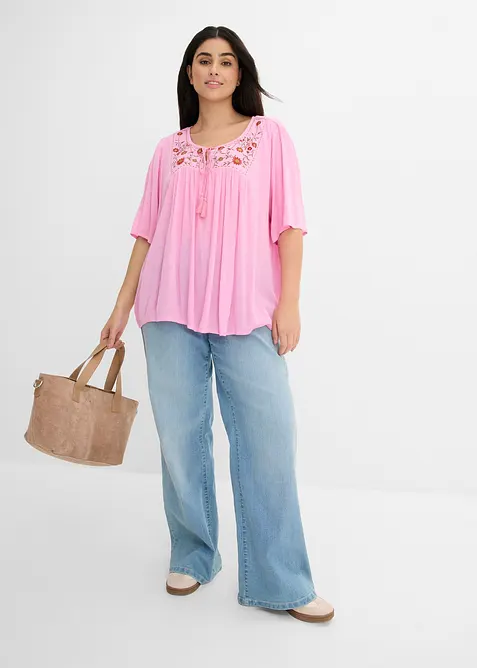 Krinklad tunika av mjuk viskos, bonprix