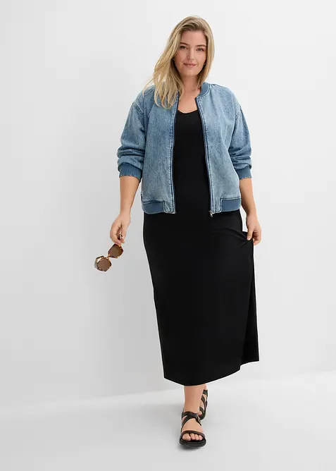 Jerseykl&auml;nning i insv&auml;ngd modell, bonprix