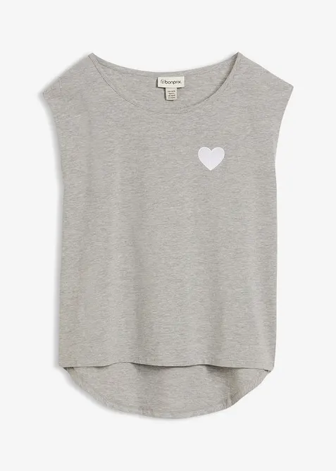 Topp i b&ouml;ljande viskosmix med  med l&auml;ngre rygg, bonprix