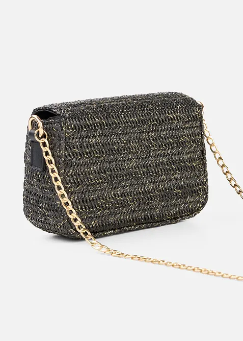 Axelremsv&auml;ska med halmlook och glittrande tr&aring;dar, bonprix