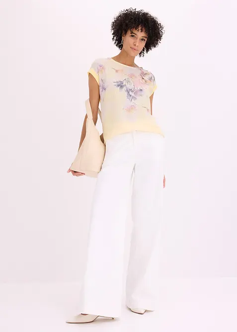 Blommig blustopp, bonprix