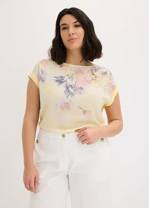 Blommig blustopp, bonprix