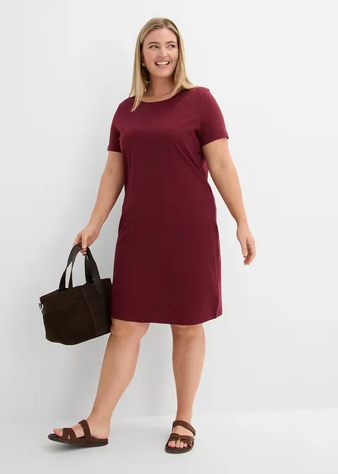 Jerseykl&auml;nning i ren bomull (2-pack), bonprix