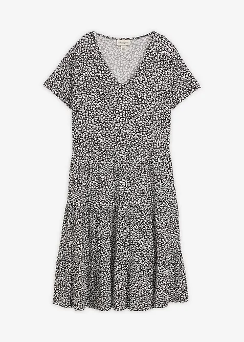 Jerseykl&auml;nning i viskosmix, bonprix