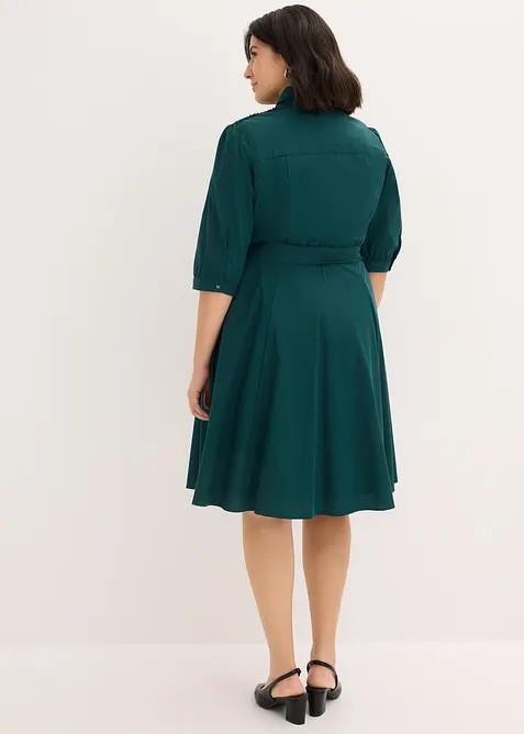 Skjortkl&auml;nning med spets och knytband, bonprix