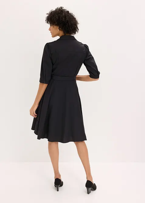 Skjortkl&auml;nning med spets och knytband, bonprix