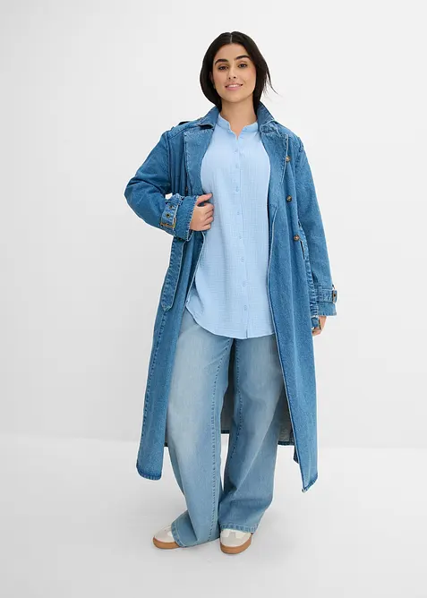 L&aring;ng blus i luftig muslin, bonprix