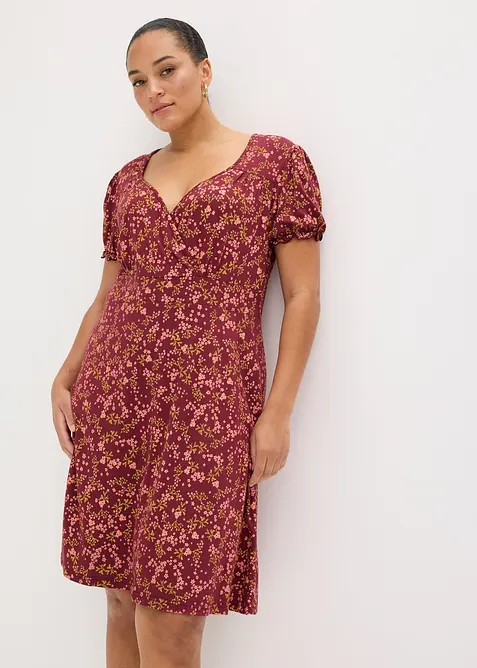 M&ouml;nstrad jerseykl&auml;nning av viskosmix, bonprix