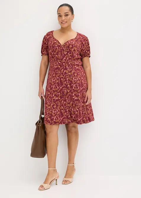 M&ouml;nstrad jerseykl&auml;nning av viskosmix, bonprix