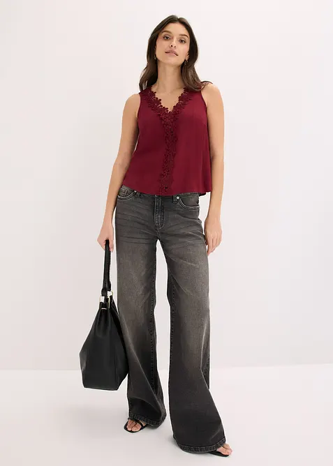 Bluslinne i krinklat material med struktur, bonprix