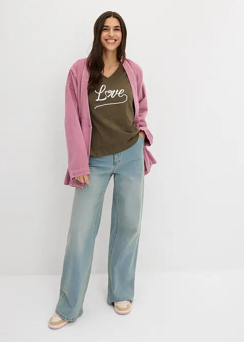 T-shirt med tryck, bonprix