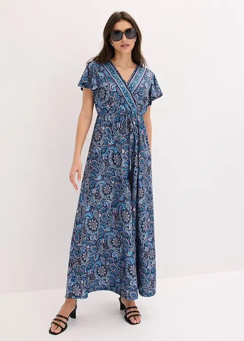 M&ouml;nstrad jerseykl&auml;nning i maxil&auml;ngd, bonprix