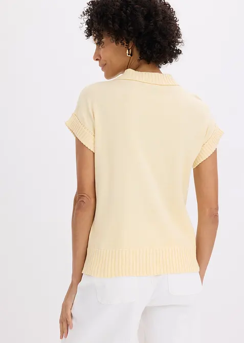 Tr&ouml;ja i bomullsmix med tenniskrage, bonprix