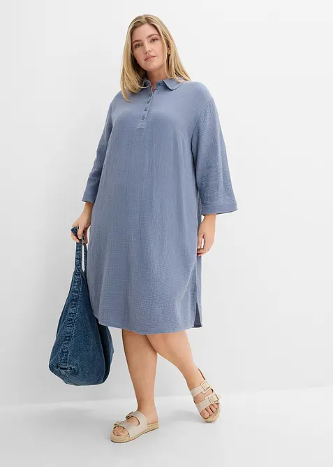 Skjortkl&auml;nning av bomullsmuslin, bonprix