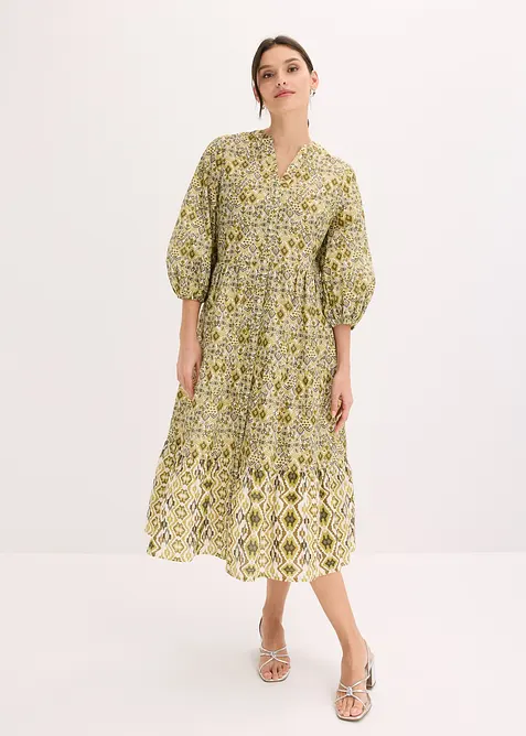 Mellanl&aring;ng kl&auml;nning i tunn bomull, bonprix