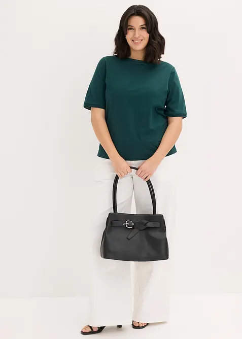 Topp med spetskant, bonprix