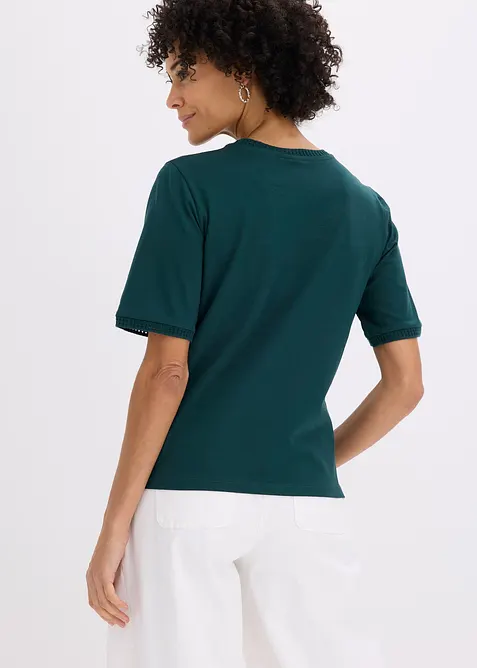 Topp med spetskant, bonprix