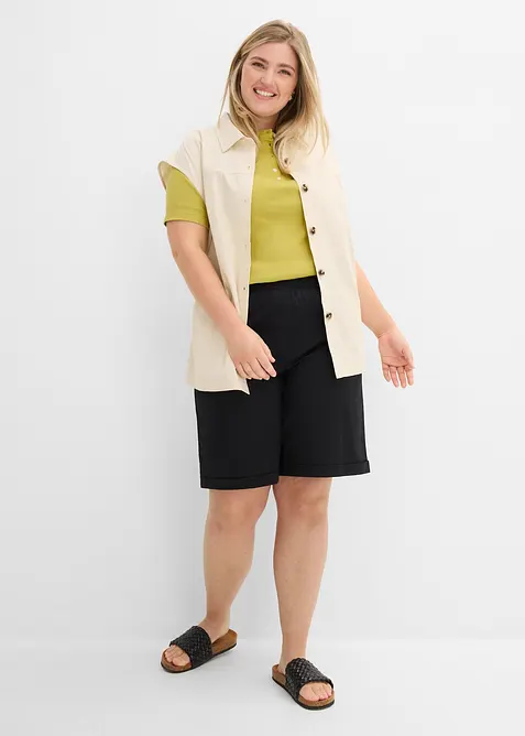 Papertouch-bermudas av bomull, bonprix