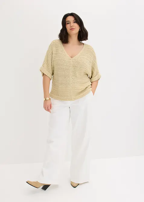 Grovstickad tr&ouml;ja av bandgarn, bonprix