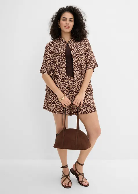 Skjortblus i f&ouml;ljsam viskos, bonprix