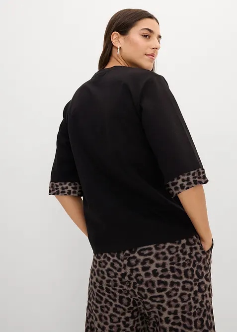 Sweatshirt med leopardm&ouml;nster i bomullsmix, bonprix