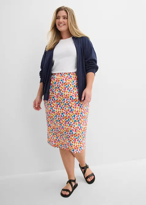 Jerseykjol i viskosmix, bonprix