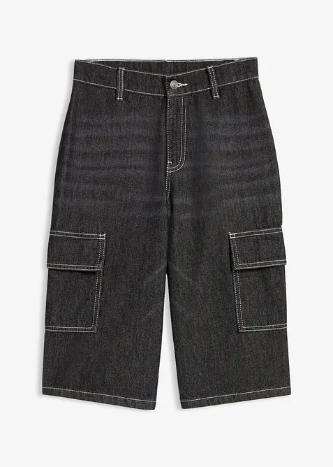 Loose Fit jeansbermudas med kontrasterande s&ouml;mmar, bonprix