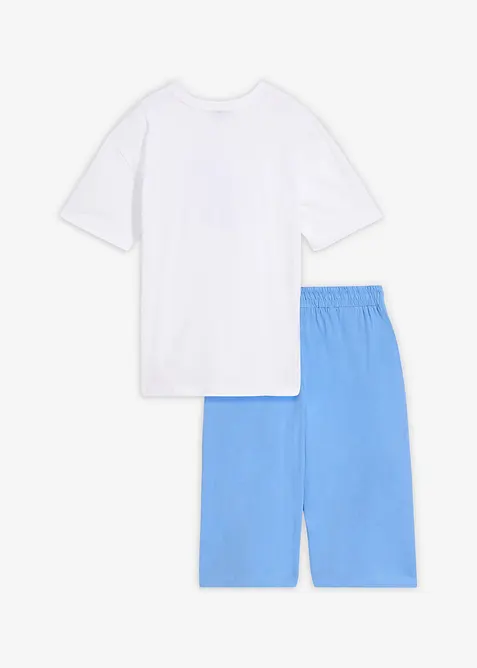 T-shirt och jerseybermudas med avslappnad passform (2 delar), ekologisk bomull, bonprix