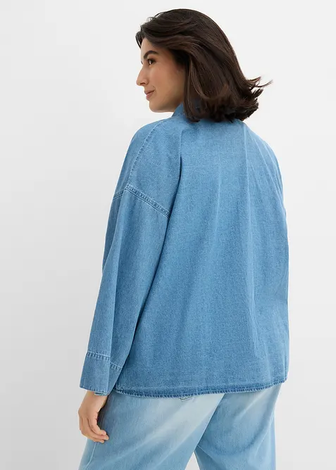 Jeansblus i ekologisk bomull, bonprix