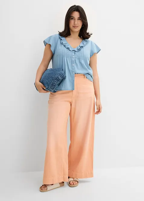 Jeansblus i ekologisk bomull, bonprix