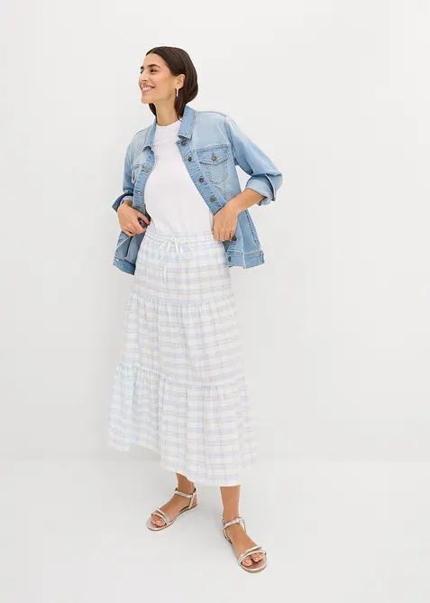 Mellanl&aring;ng kjol i ren bomull, bonprix