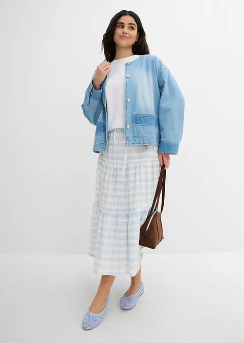 Mellanl&aring;ng kjol i ren bomull, bonprix